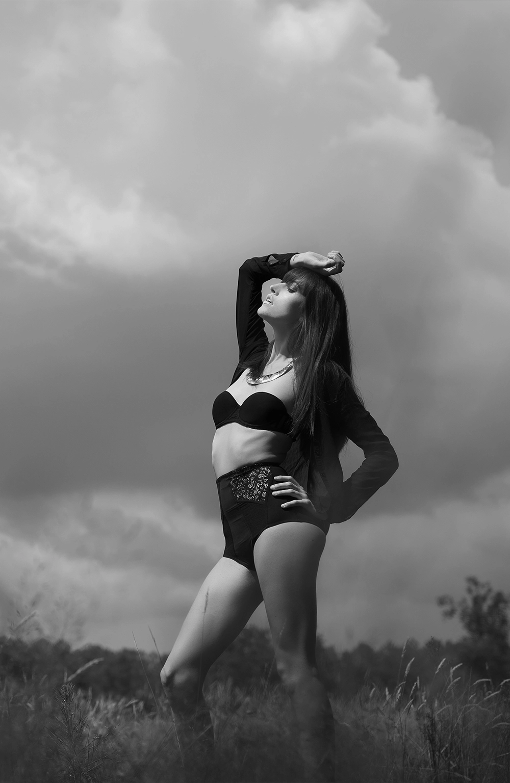 portrait mode en noir et blanc